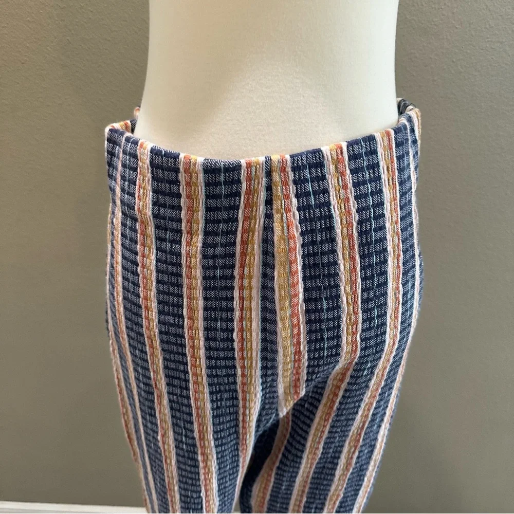 Striped Free People Flare Pants Womens Pull On beach pants L large - Picture 3 of 8